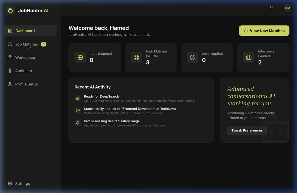 Applydrop preview showing AI job search and application workflow