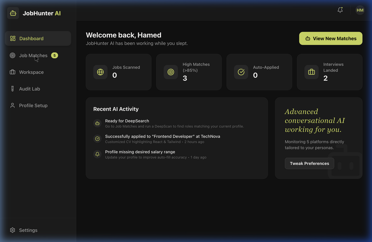 Applydrop preview showing AI job search and application workflow